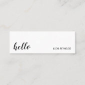 Carte De Visite Mini Simple Script Hello (Devant)