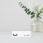 Carte De Visite Mini Simple Script Hello (Debout devant)