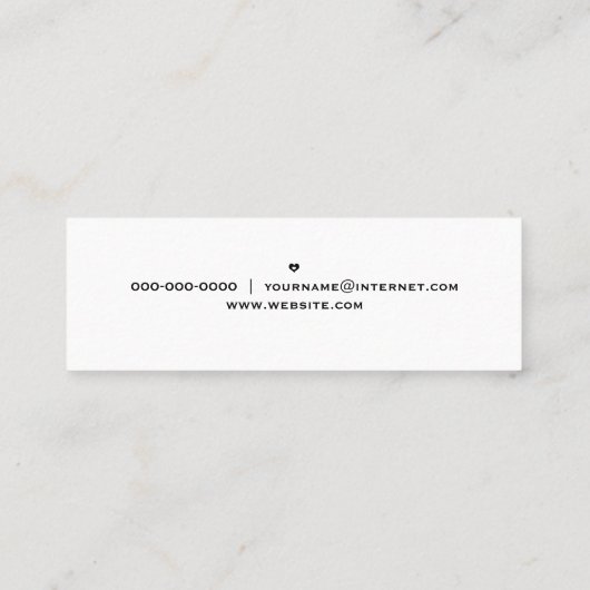 Carte De Visite Mini Simple Script Hello (Dos)