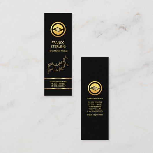 Carte De Visite Mini Simple Stock Exchange Graph Financial Manager (Devant / Derrière)