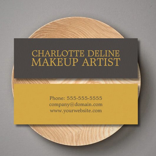 Carte De Visite Mini Simple Texture Cool Gris Or Maquilleur