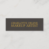 Carte De Visite Mini Simple Texture Cool Gris Or Maquilleur (Devant)