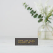 Carte De Visite Mini Simple Texture Cool Gris Or Maquilleur (Debout devant)