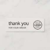 Carte De Visite Mini Simple Thank You Logo Brand Modern Off-White (Devant)