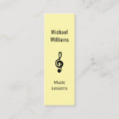 Carte De Visite Mini Simple Treble Clef Music Enseignant QR code Jaune (Devant)