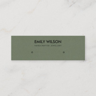 CARTE DE VISITE MINI SIMPLE VERT KRAFT CHIC STUD EARRY AFFICHE LOGO
