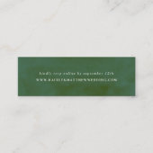 Carte De Visite Mini Site Web de Mariage à l'Aquarelle Verte (Devant)