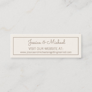 Carte De Visite Mini Site Web de Mariage Blanc Crème d'Ivoire
