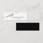 Carte De Visite Mini site Web décontracté blanc noir de mariage de (Devant / Derrière)
