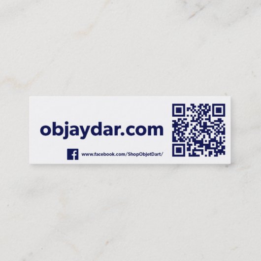 Carte De Visite Mini Site Web Objet D'Art (Dos)