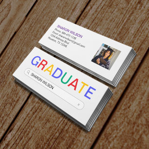 Carte De Visite Mini Site Web Recherche Résultat Graduation Nom Insérer