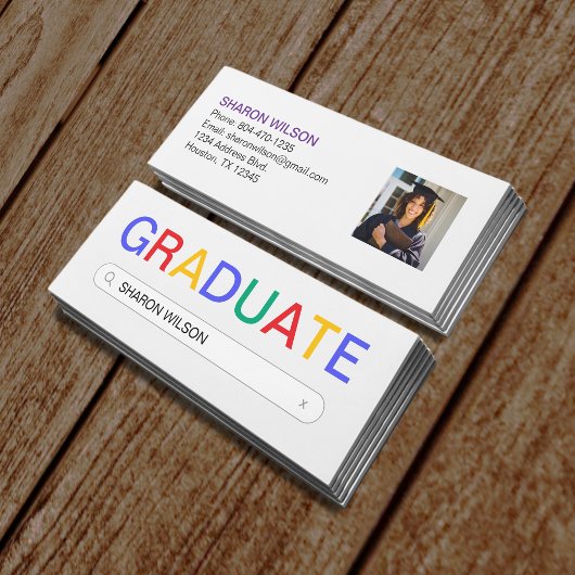 Carte De Visite Mini Site Web Recherche Résultat Graduation Nom Insérer