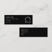 Carte De Visite Mini Sketch de la maison. Gris et Noir. (Devant / Derrière)