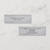 Carte De Visite Mini Skinny Grey Wood Classique Créatif Professionnel (Devant / Derrière)