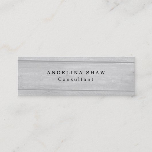 Carte De Visite Mini Skinny Grey Wood Classique Créatif Professionnel (Devant)