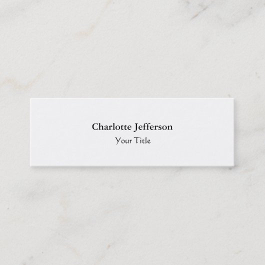 Carte De Visite Mini Skinny mince créatif professionnel moderne blanc (Devant)