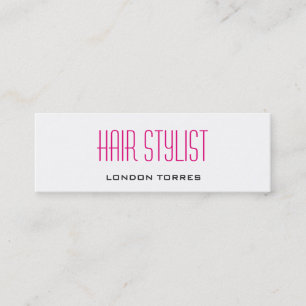 Carte De Visite Mini Skinny Moderne Plat Simple Rose White Hair Stylist