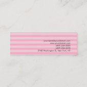 Carte De Visite Mini Skinny Pink Stripes Designer d'intérieur (Dos)