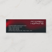 Carte De Visite Mini Skinny Plain DJ Stylish Black Red Waves Modern (Dos)