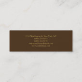 Carte De Visite Mini Skinny Stylish Brown Gold Professional tendance (Dos)