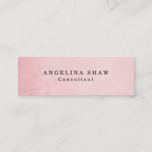 Carte De Visite Mini Skinny Vintage Look Flower Pink Professionnel
