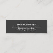 Carte De Visite Mini Slim Grey Red Unique Personal Trainer (Dos)