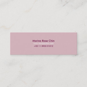 Carte De Visite Mini Slim Pink Business Card