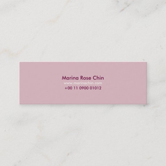 Carte De Visite Mini Slim Pink Business Card (Devant)