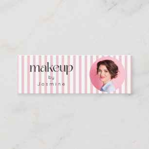 Carte De Visite Mini Slim Stripes Beauty Professional MUA Photo Qr