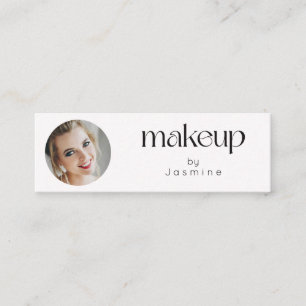 Carte De Visite Mini Slim White Clean Beauty Professional MUA Photo Qr