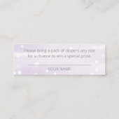 Carte De Visite Mini Snowflakes Silver Grey Baby shower Diaper Raffin (Dos)