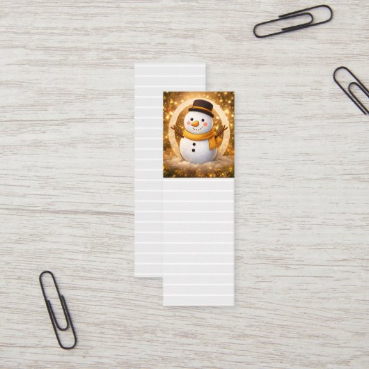 Carte De Visite Mini Snowman bookmark (Devant/Arrière en situation)