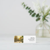 Carte De Visite Mini Snowy Winter Path with Pine Trees Photo (Debout devant)