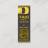 Carte De Visite Mini Société de services de taxi jaune Code QR (Devant)