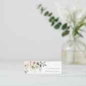 Carte De Visite Mini Soft Chic Blush Pink Peony Feuilleté Botanique Flo (Debout devant)