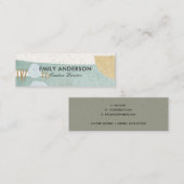 CARTE DE VISITE MINI SOFT SUBTÔT AQUA MODERNE ART GÉOMÉTRIQUE ABSTRAIT (Devant / Derrière)