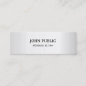 Carte De Visite Mini Soie professionnelle moderne de luxe d'avocat de (Devant)