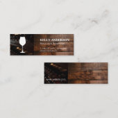 Carte De Visite Mini Sommelier de vin | Bois (Devant / Derrière)