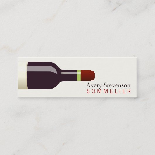 Carte De Visite Mini Sommelier en bouteille de vin rouge (Devant)
