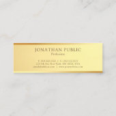 Carte De Visite Mini Sophistiqué Gold Look Modèle Élégant moderne (Dos)