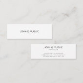 Carte De Visite Mini Sophistiqué Moderne Propre Designer Plain (Devant / Derrière)