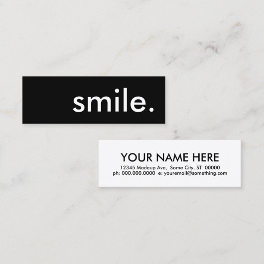 Carte De Visite Mini souriez. (Devant / Derrière)