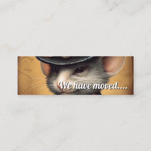 Carte De Visite Mini Souris Nous avons déménagé (Devant)