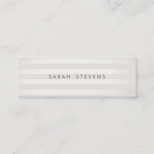Carte De Visite Mini Spa de salon moderne Silver fin blanc rayé (Devant)