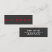 Carte De Visite Mini Spécial Grey Red Unique Personal Trainer (Devant / Derrière)