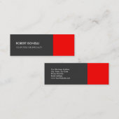 Carte De Visite Mini Spécial Gris Rouge Unique Élégant Standard (Devant / Derrière)