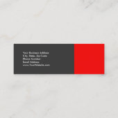 Carte De Visite Mini Spécial Gris Rouge Unique Élégant Standard (Dos)