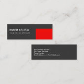 Carte De Visite Mini Spécial Unique Gris Rouge Élégant (Devant / Derrière)