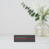 Carte De Visite Mini Spécial Unique Gris Rouge Élégant Moderne (Debout devant)