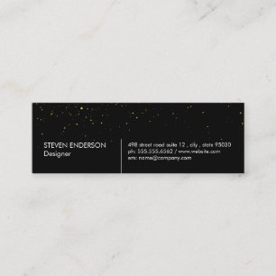 Carte De Visite Mini Speckles d'or noir blanc